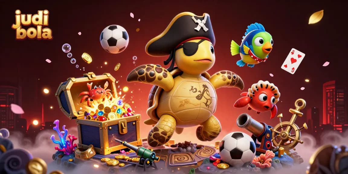 Engage in judi bola with vibrant characters and dynamic sports betting elements in an underwater scene.