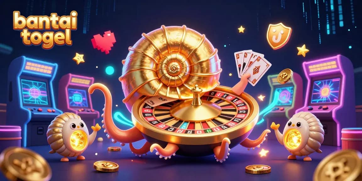 Bantai togel features an ancient giant nautilus as a roulette wheel, showcasing vibrant casino elements.