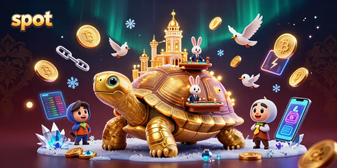 Mencoba slot dengan simbol menarik dan dealer kelinci di kasino mini pada punggung kura-kura
