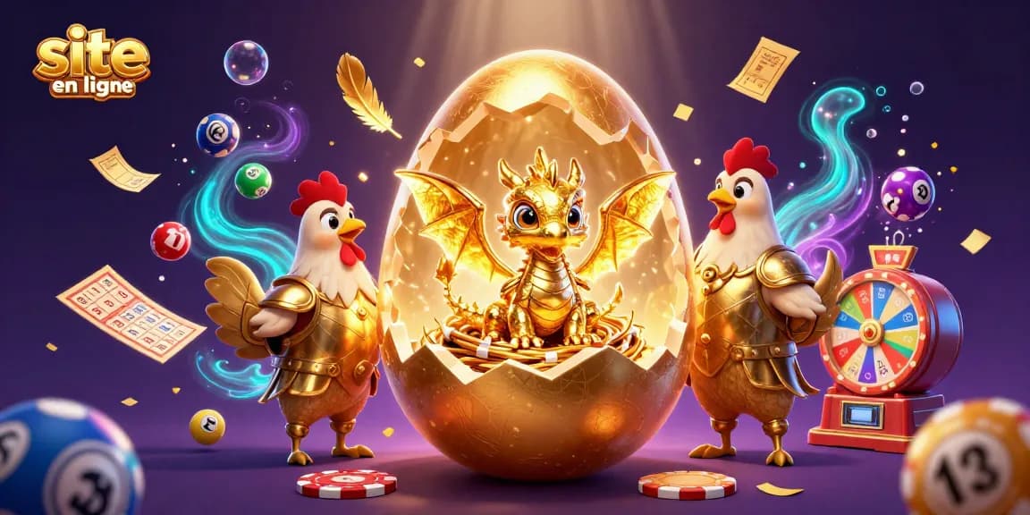 Gagnez des récompenses avec un site casino en ligne animé par un dragon doré vibrant parmi des éléments flashy.