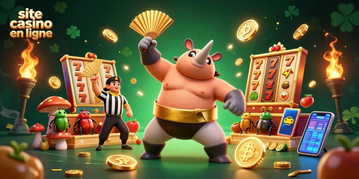 Vivez l'excitation des jeux sur un site casino en ligne avec des éléments 3D colorés et dynamiques.