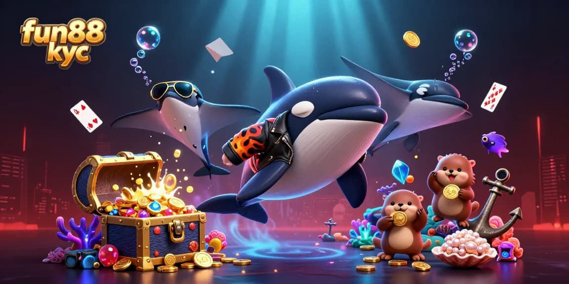 Chơi cá cược với fun88 kyc, hình ảnh mô phỏng 3D sinh động với chủ đề đại dương và cá cược