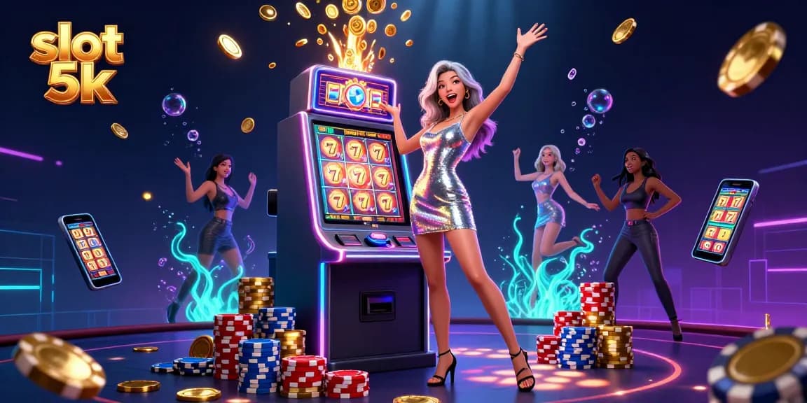Experience a thrilling slot 5k jackpot celebration with stunning visuals and dynamic casino elements.