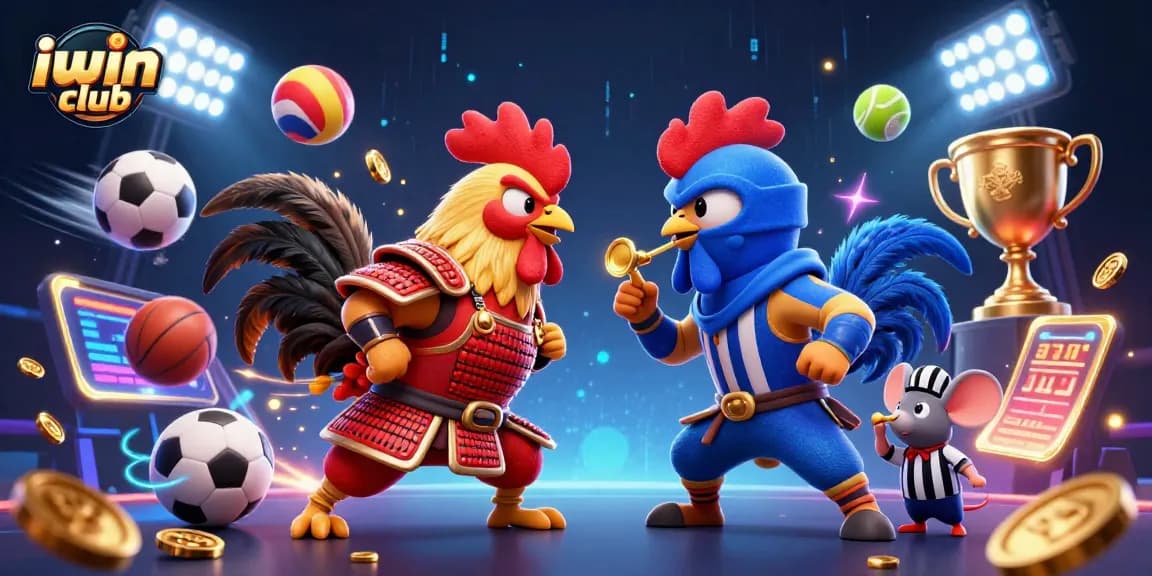 Challenge opponents at iwin club with thrilling gaming action featuring fierce rooster duel