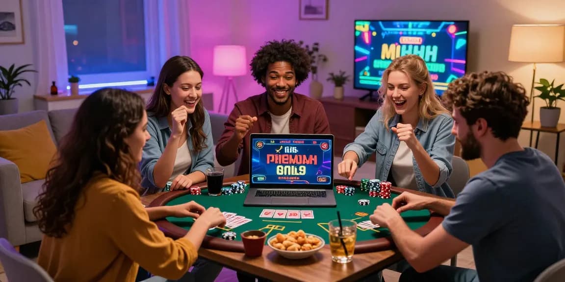 Une expérience de jeu de groupe excitante au meilleur casino en ligne avec des amis profitant de jeux avec croupiers en direct.