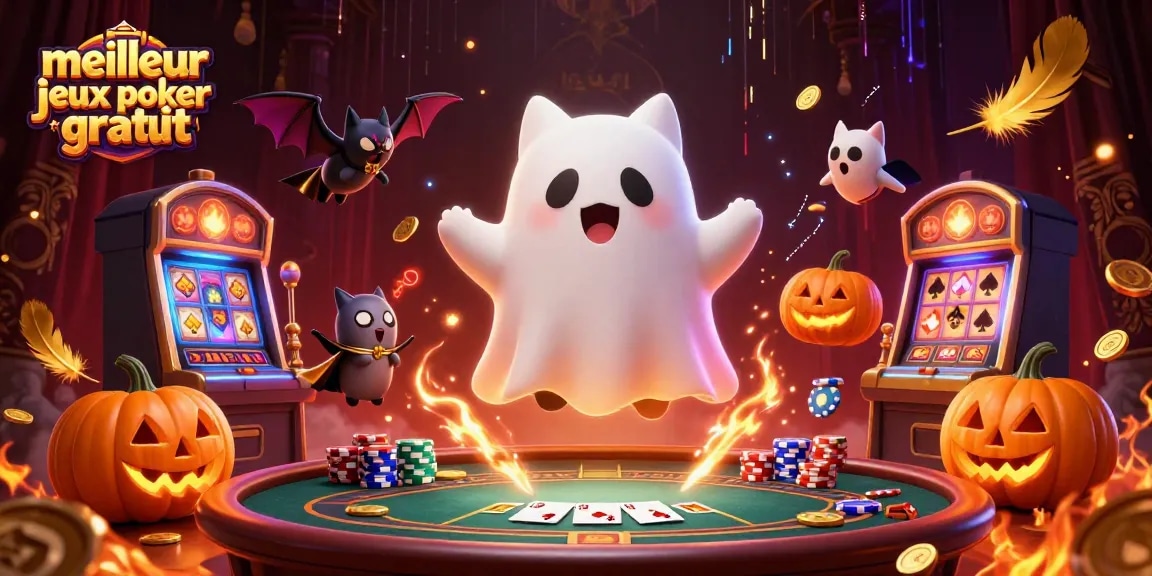 Joue avec les meilleurs jeux de poker gratuit dans une ambiance de casino hanté.