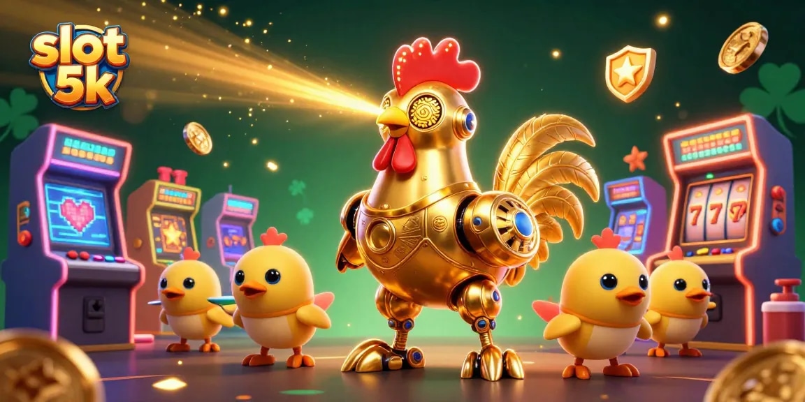 Experience the thrill of slot 5k with dynamic gaming elements and vibrant characters in this illustrated scene.