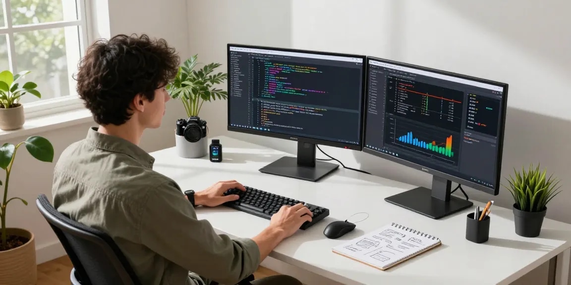 Developer coding OpenClaw skills in a modern workspace, showcasing productivity and innovation.
