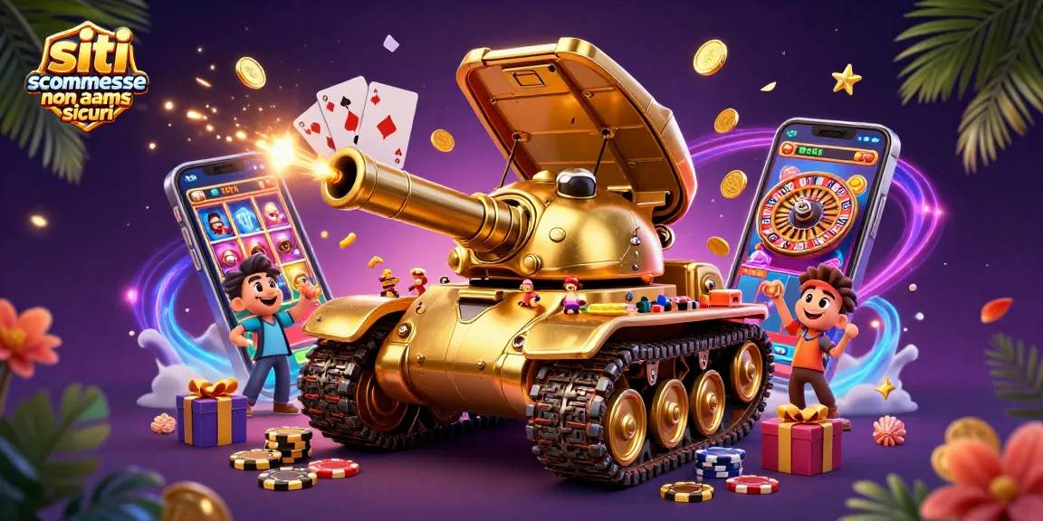 Scopri i migliori siti scommesse non AAMS sicuri: vignetta 3D con casinò incredibile e premi.