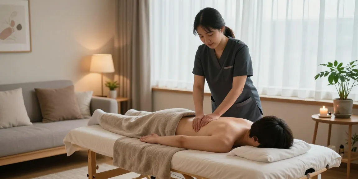 Relaxing 의정부출장안마 service at home with professional therapist and calming atmosphere.
