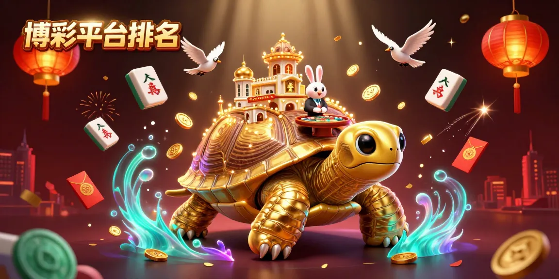 博彩平台排名中的大金龜與兔子荷官互動場景,發光的賭場與小鳥送金幣