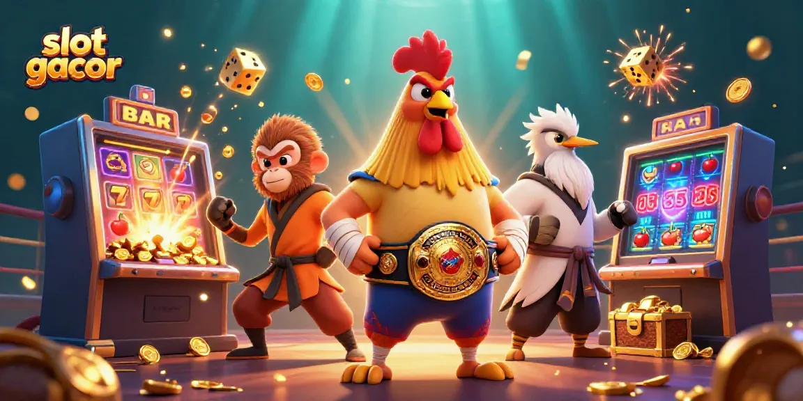Experience the thrill of slot gacor with vibrant characters and exciting casino elements in a dynamic 3D scene.