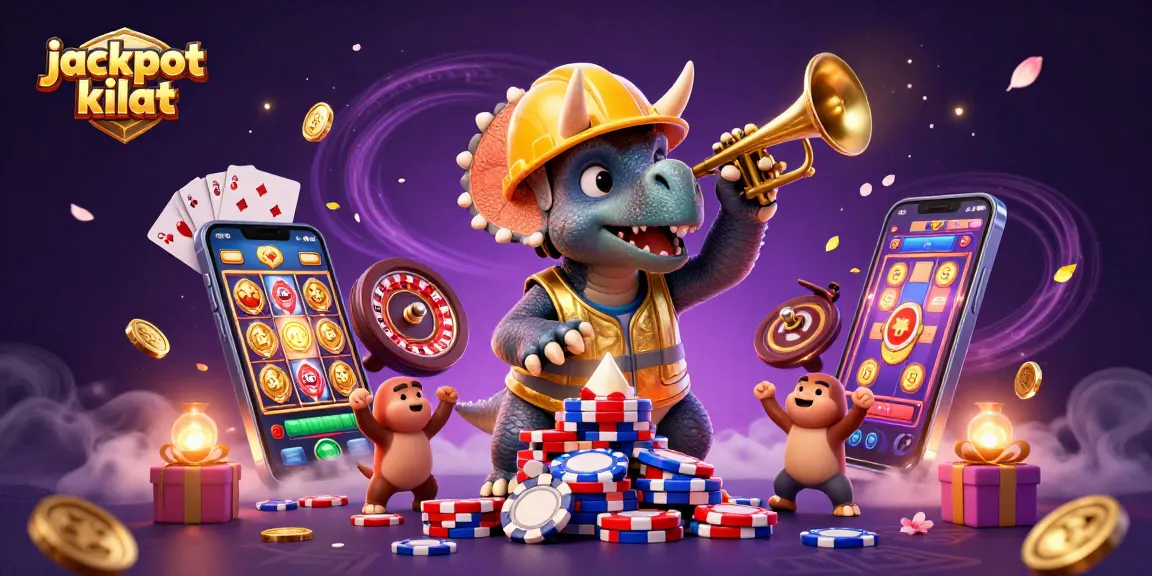 Engage in jackpot kilat play with a fun-filled 3D casino illustration featuring dynamic characters.