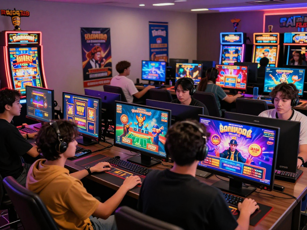 Players engaging in thrilling gaming experiences on situs raja328's vibrant online platform with exciting game interfaces.