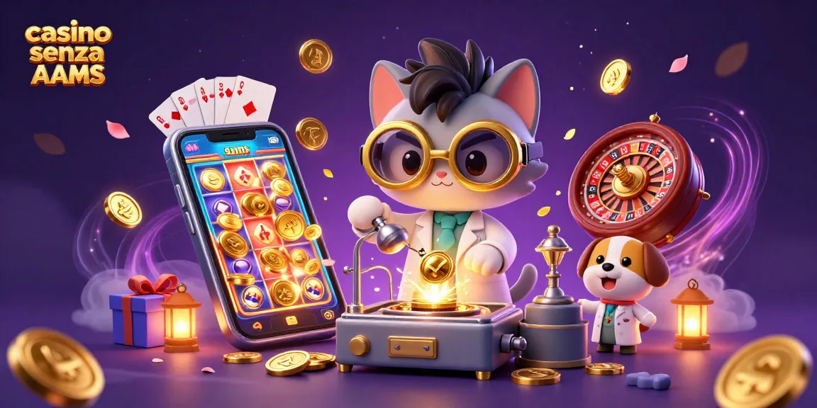 Giocando nel casino senza AAMS, gatti e cani creano divertimento con monete d'oro.