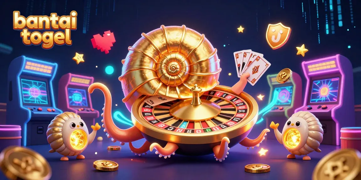 Bantai togel features an ancient giant nautilus as a roulette wheel, showcasing vibrant casino elements.