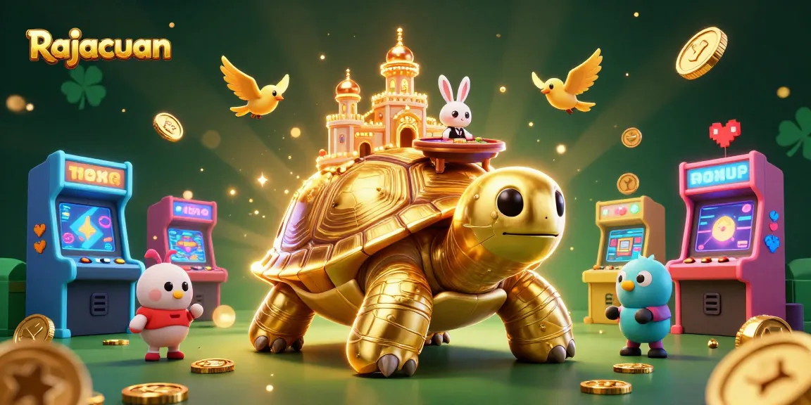 Experience the thrill of Rajacuan with vibrant casino-themed 3D art showcasing dynamic gaming elements.