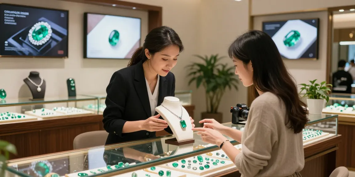 Explore the unique offerings at https://www.mygemspot.com with exquisite gemstones displayed in an elegant showroom setting.