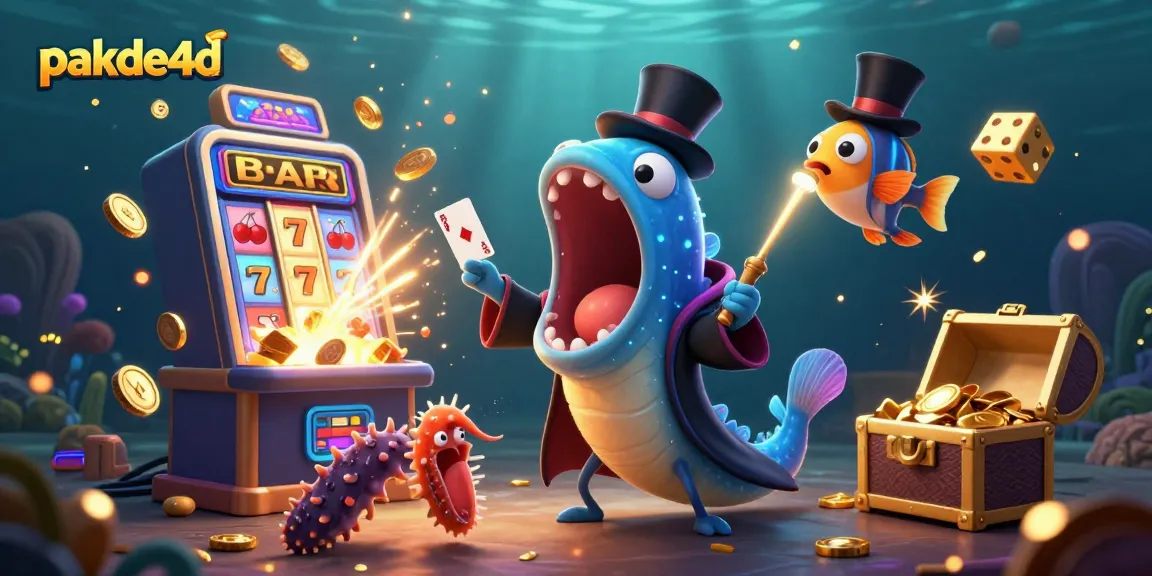 Experience thrilling slot gameplay with pakde4d's vibrant underwater casino scene featuring magical creatures.