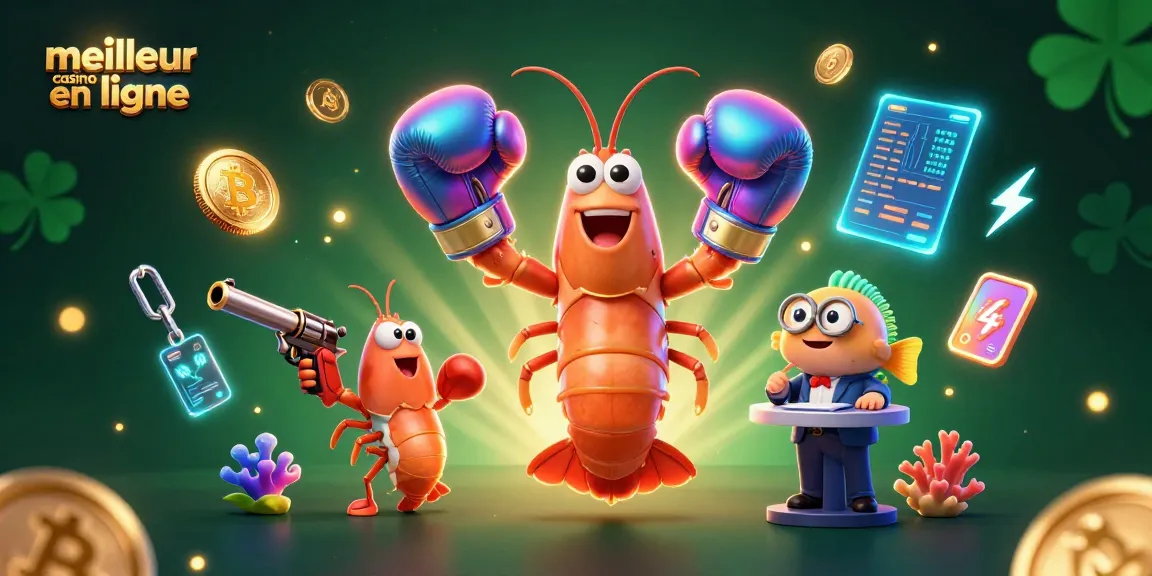 Découvrez le meilleur casino en ligne avec des personnages de crevettes en combat autour de pièces de crypto-monnaies.