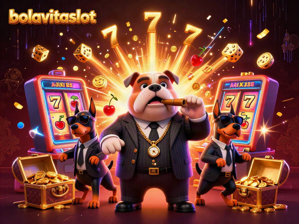 Experience the exciting jackpots at bolavitaslot with a 3D casino scene filled with vibrant slot elements.
