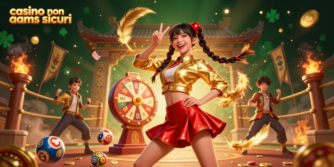 Scena coinvolgente che mostra casino non aams sicuri con personaggi vivaci ed elementi di gioco emozionanti, evidenziando un'azione divertente.