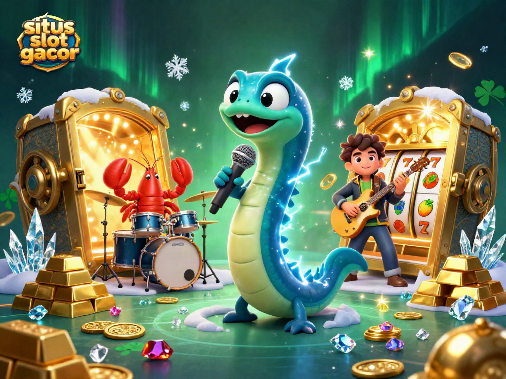 Experience the excitement of situs slot gacor with a vibrant underwater casino scene featuring dynamic characters.