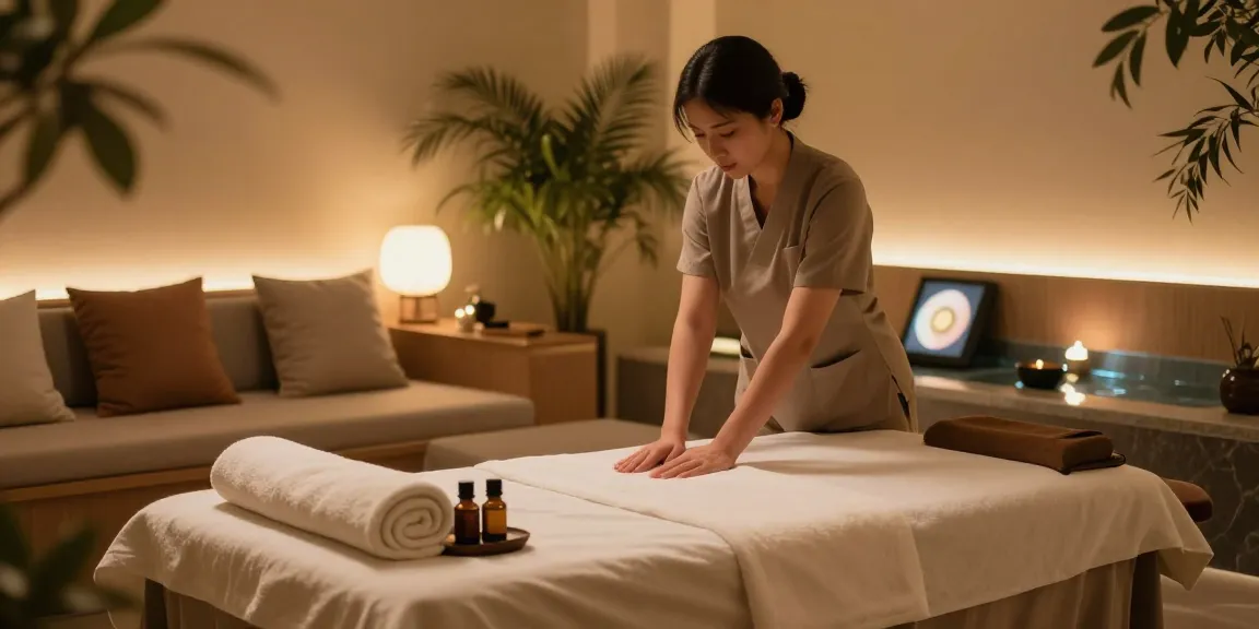 안양출장마사지 services in a serene spa environment with calming decor.