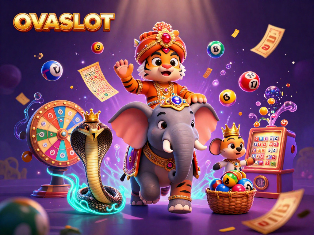 Spin to win big at OVASLOT with colorful game elements and vibrant casino atmosphere.