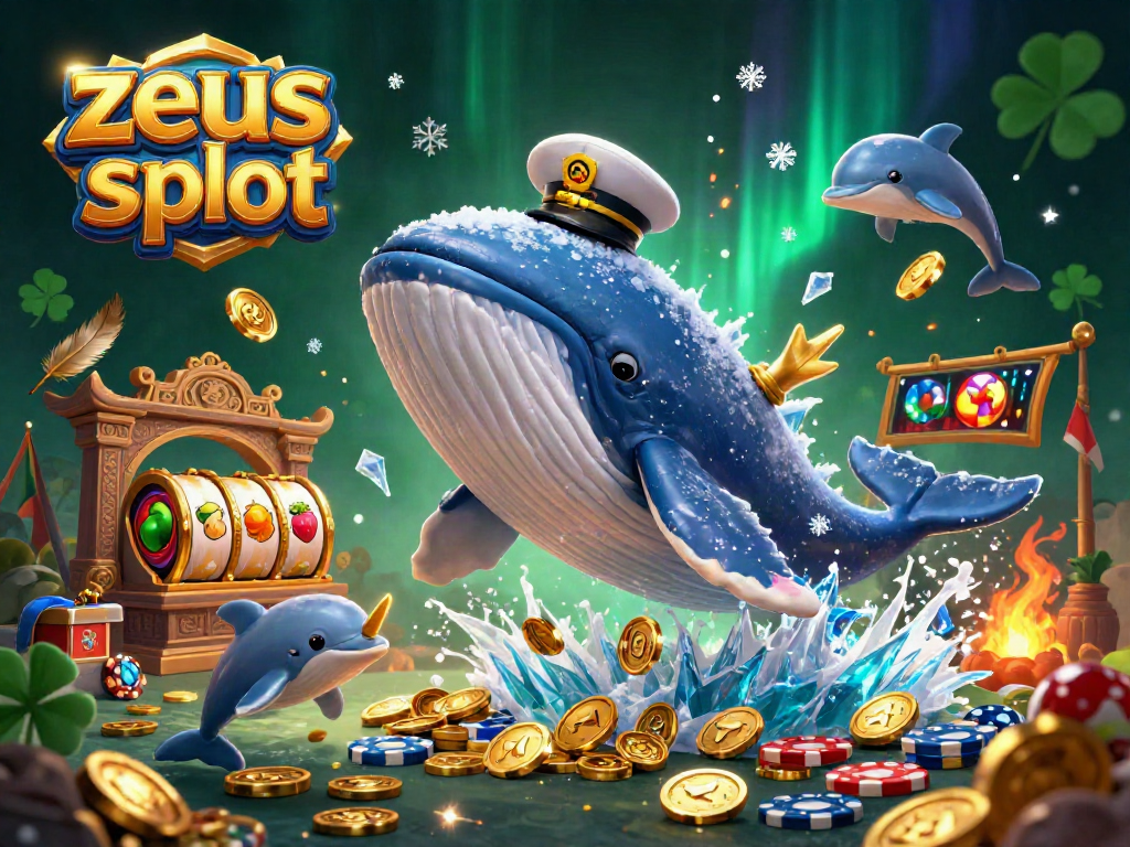Experience the thrill of zeus slot with vibrant whales, golden coins, and dynamic gameplay elements.