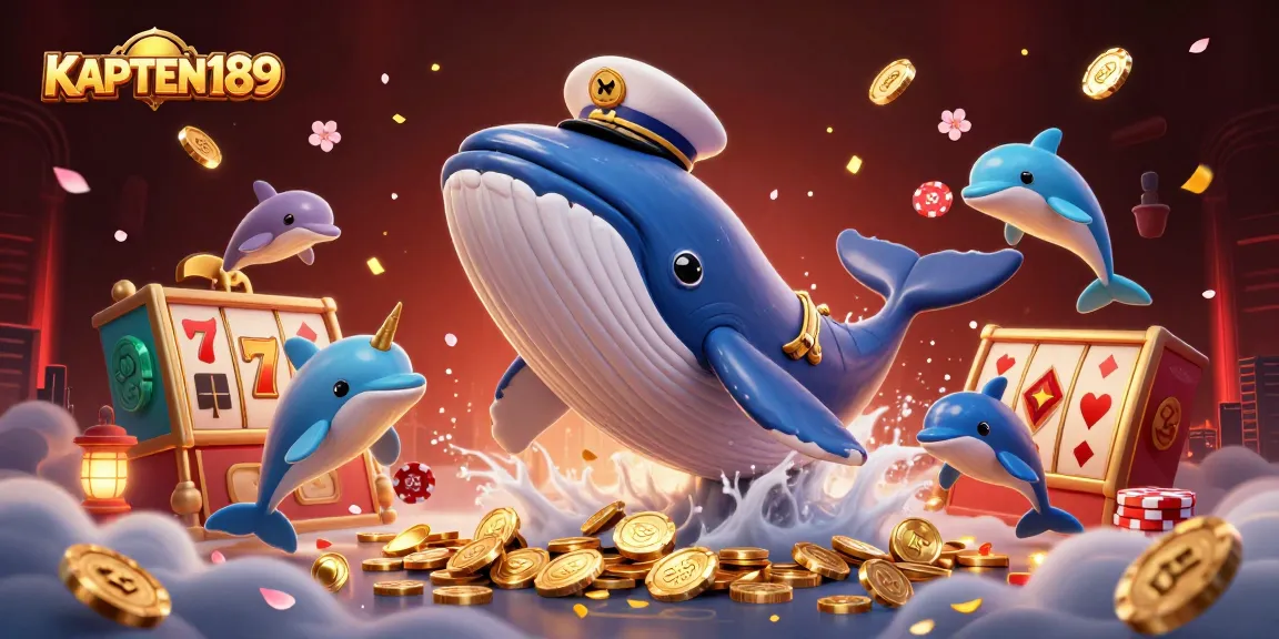 KAPTEN189 menampilkan ilustrasi kasino 3D yang memukau dengan karakter laut dan elemen slot yang meriah.