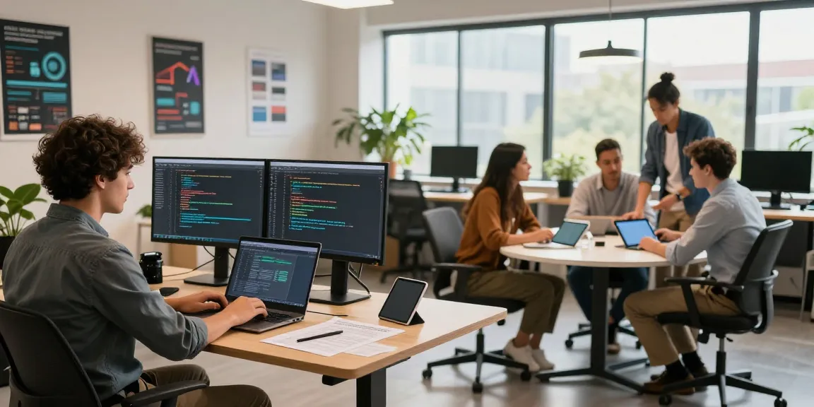 Collaborative workspace depicting the telegram china help center environment with diverse professionals discussing solutions.