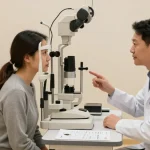 Лазерная коррекция зрения consultation at a modern eye clinic with advanced equipment and expert care.