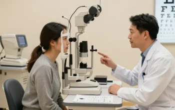 Лазерная коррекция зрения consultation at a modern eye clinic with advanced equipment and expert care.