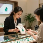 Explore the unique offerings at https://www.mygemspot.com with exquisite gemstones displayed in an elegant showroom setting.